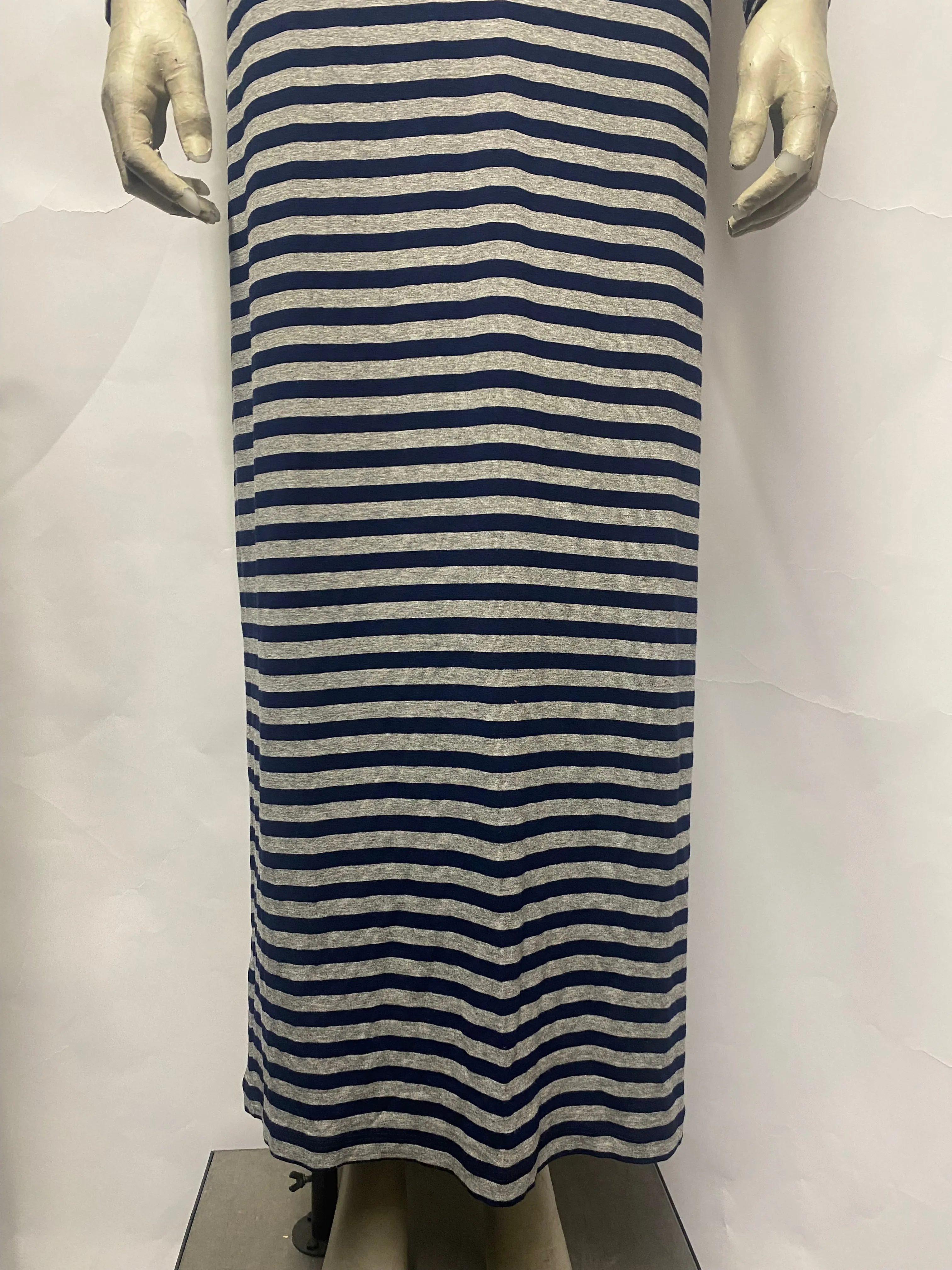 Autograph Grey and Blue Stripe Jersey Stretch Maxi Dress 10 BNWT