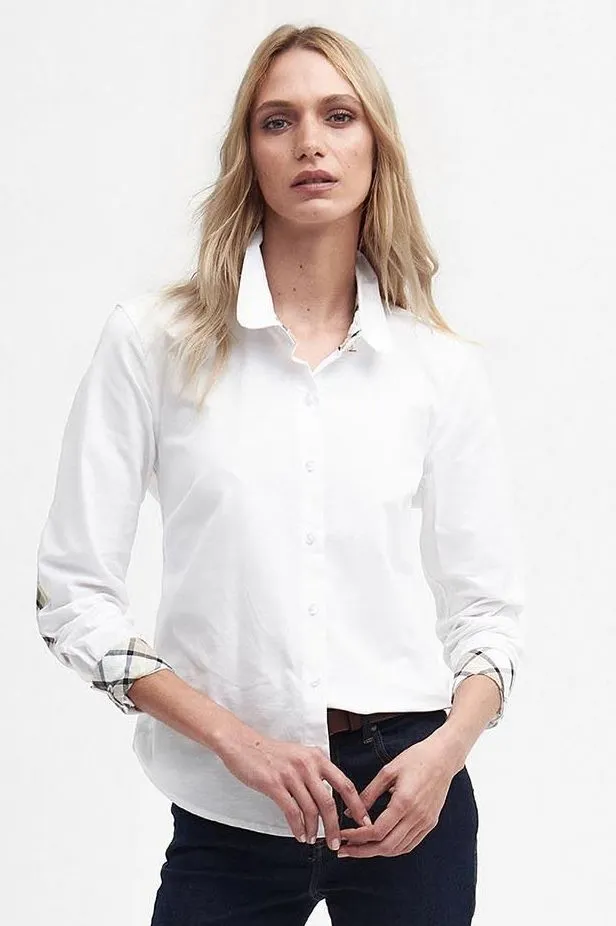 Barbour Lavender ladies fitted shirt in white LSH1604WH11