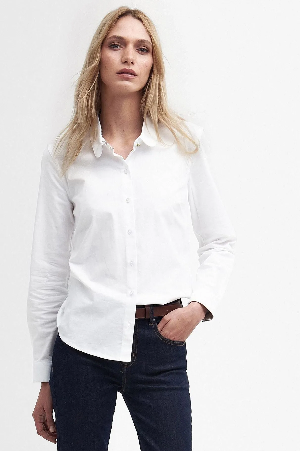 Barbour Lavender ladies fitted shirt in white LSH1604WH11