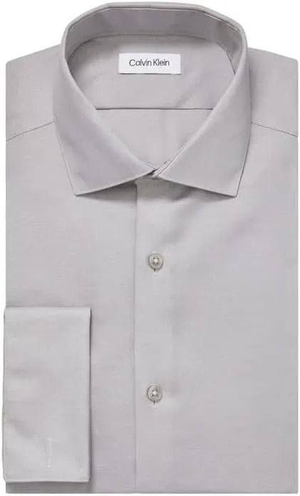 Calvin Klein Men's Slim Fit Non Iron Solid French Cuff Dress Shirt - Amazon Exclusive