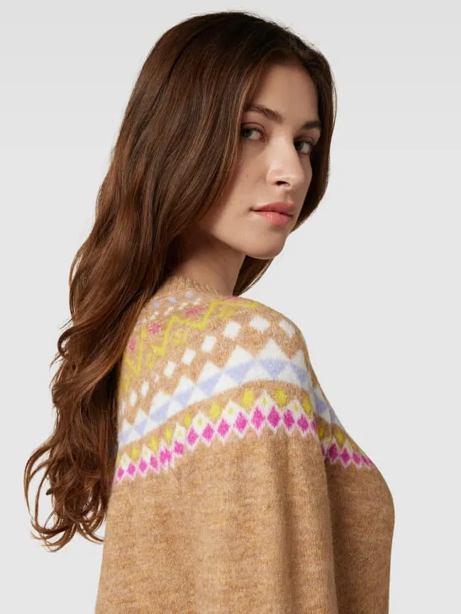 Christian Berg Allover Knitted Sweater, Brown