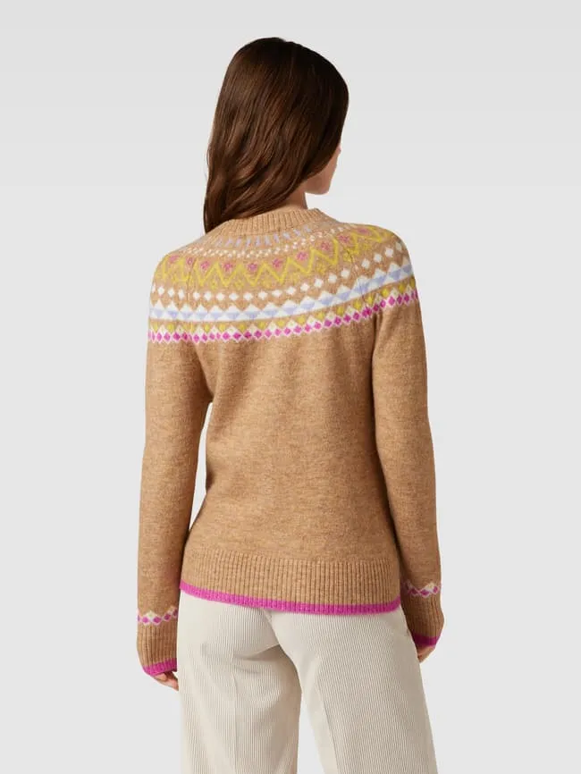 Christian Berg Allover Knitted Sweater, Brown