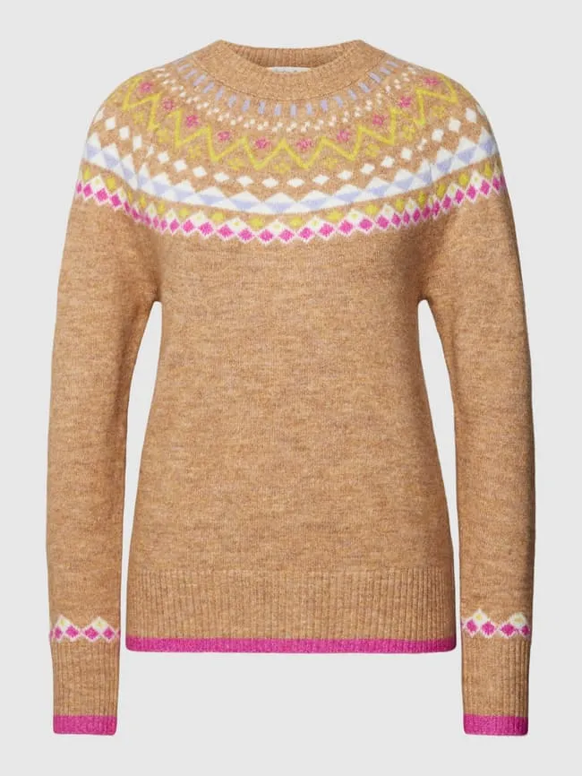 Christian Berg Allover Knitted Sweater, Brown