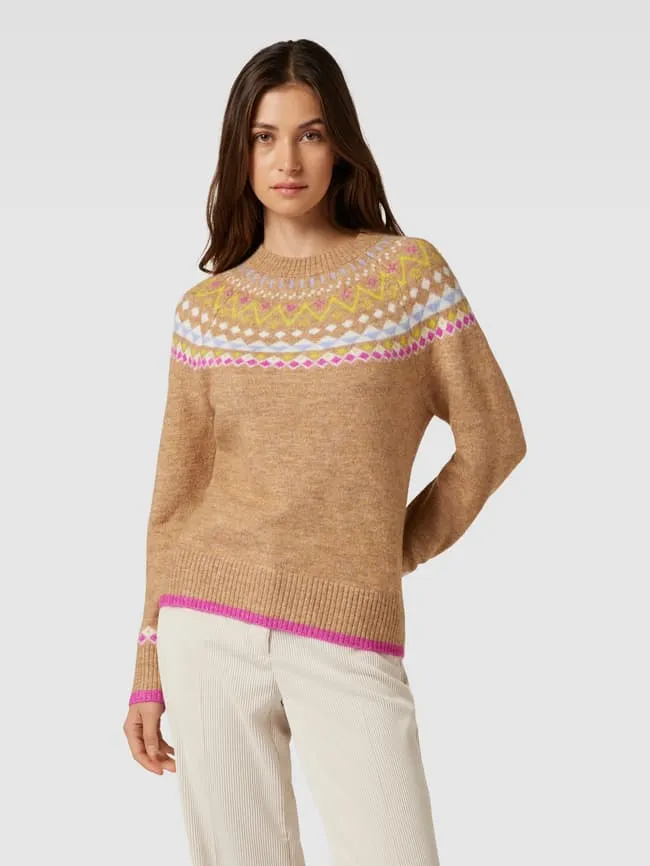Christian Berg Allover Knitted Sweater, Brown