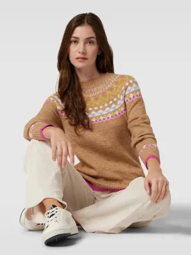 Christian Berg Allover Knitted Sweater, Brown