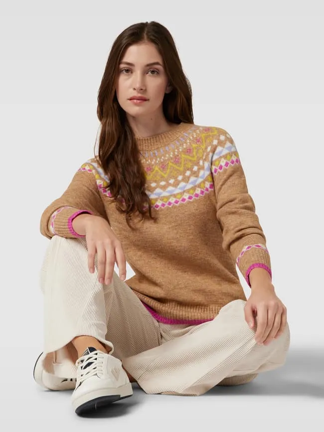 Christian Berg Allover Knitted Sweater, Brown