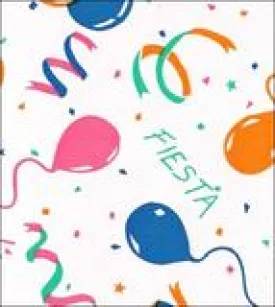 Fiesta Pink and Blue Oilcloth Tablecloth