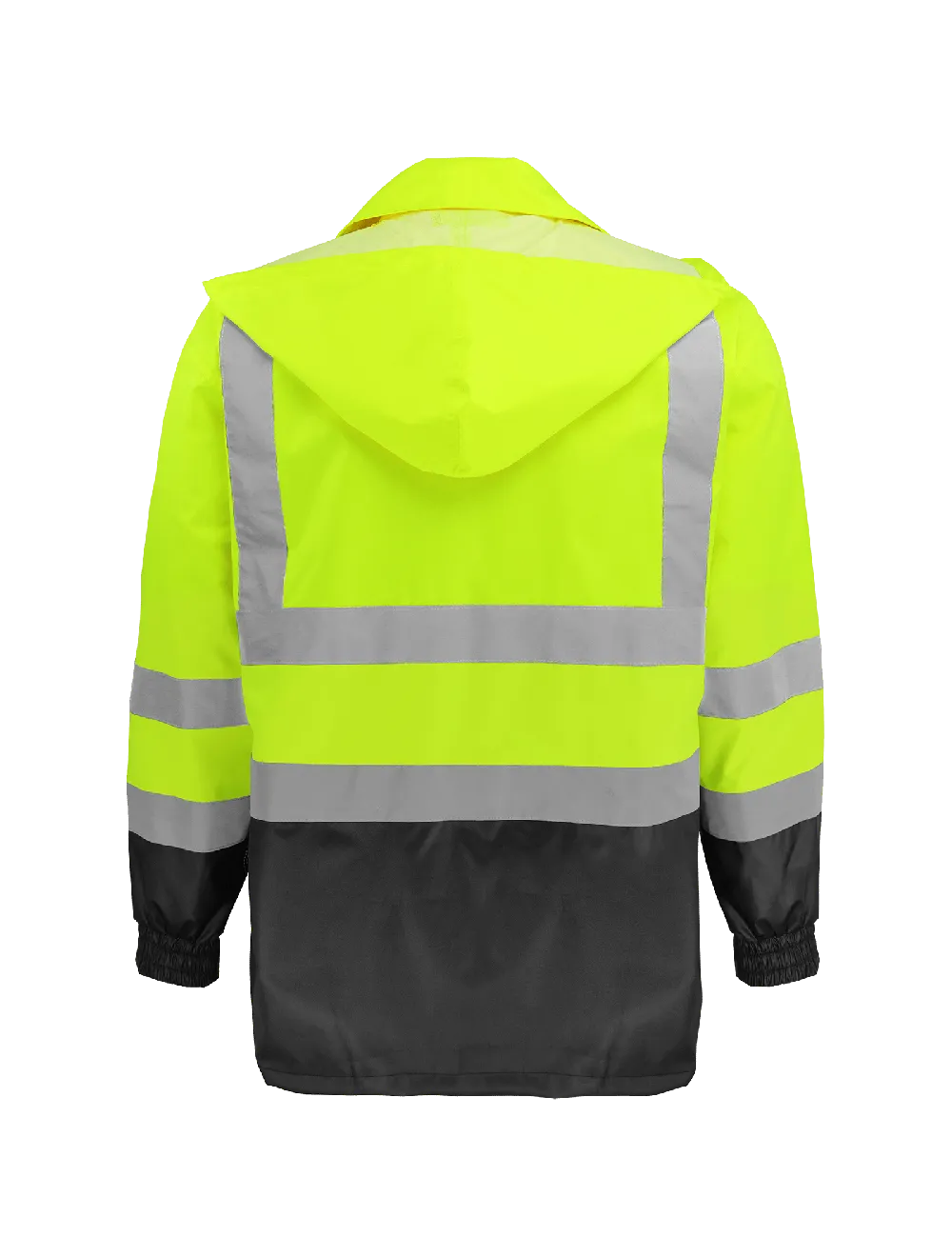 FrogWear® HV High-Visibility Yellow/Green Polyurethane Coated 150D Oxford Polyester Rain Jacket - GLO-1500