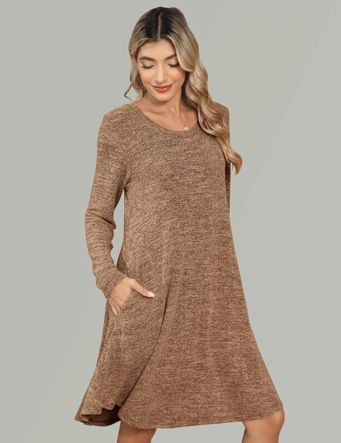 JollieLovin Women Plus Size Sweater Dresses Long Sleeve 2024 Casual Fall Winter Tunic Dress with Pockets