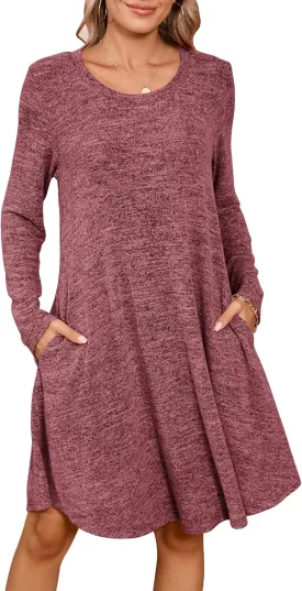 JollieLovin Women Plus Size Sweater Dresses Long Sleeve 2024 Casual Fall Winter Tunic Dress with Pockets