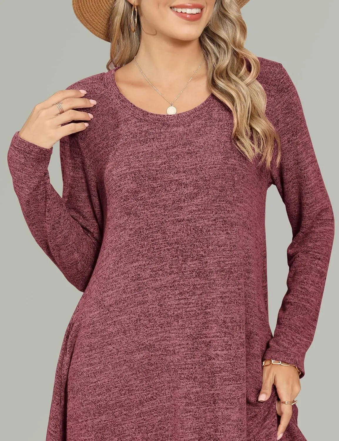 JollieLovin Women Plus Size Sweater Dresses Long Sleeve 2024 Casual Fall Winter Tunic Dress with Pockets