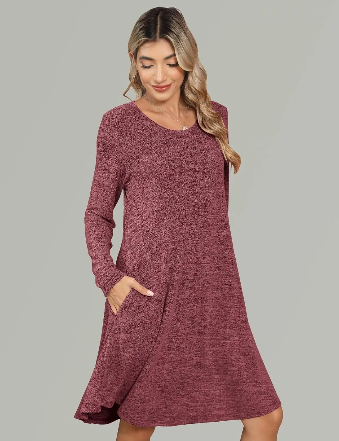 JollieLovin Women Plus Size Sweater Dresses Long Sleeve 2024 Casual Fall Winter Tunic Dress with Pockets