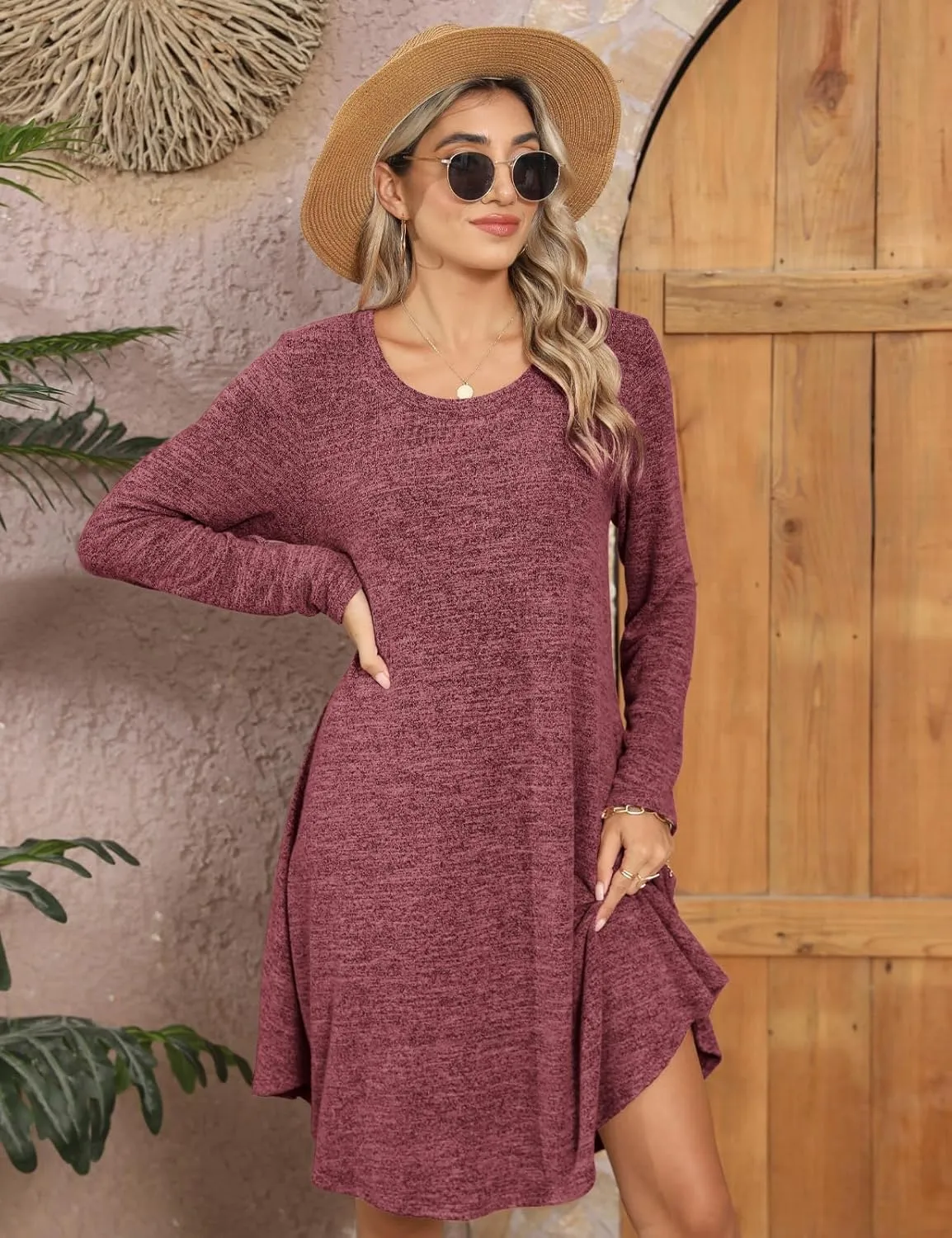 JollieLovin Women Plus Size Sweater Dresses Long Sleeve 2024 Casual Fall Winter Tunic Dress with Pockets