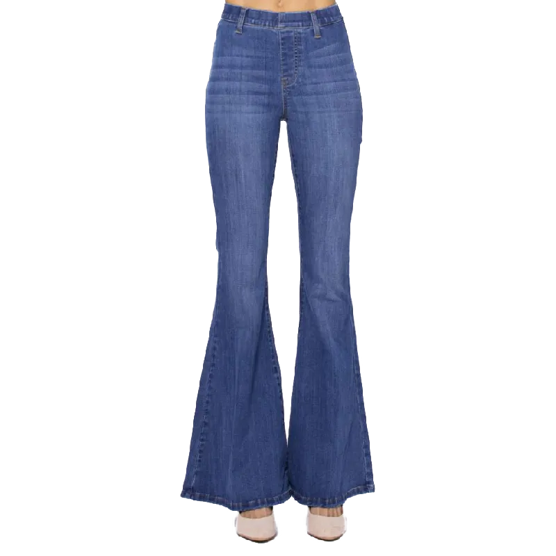 Judy Blue Women's Hi Waist Pull-on Super Flare Jeans
