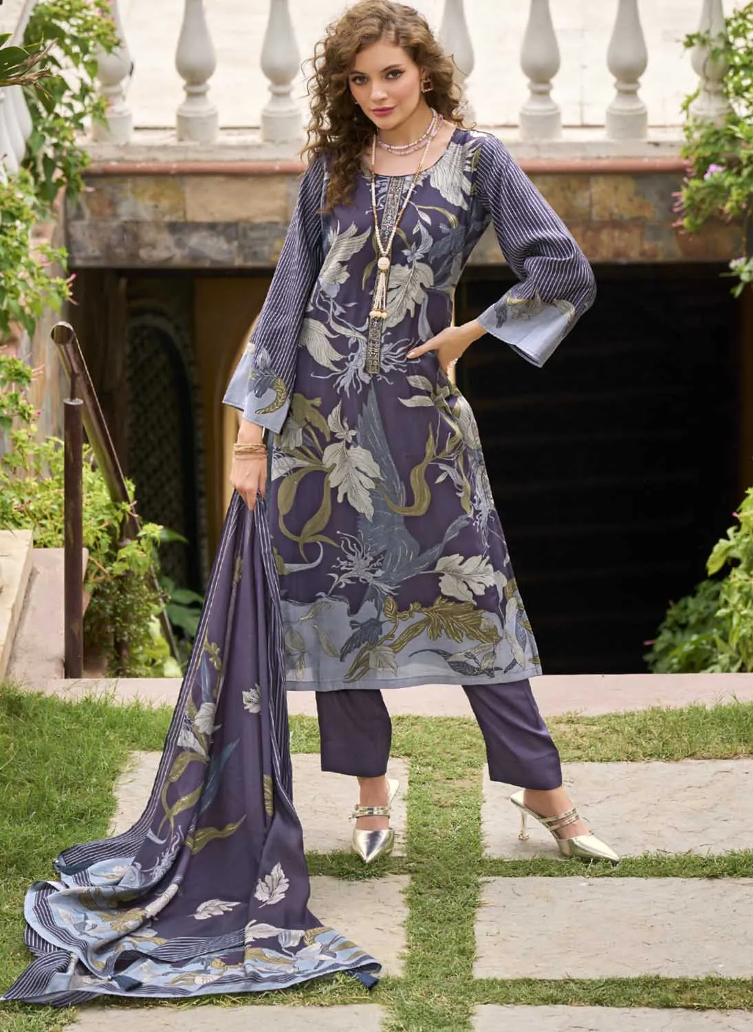 Kilory Unstitched Muslin Salwar Suit Dress Material for Women