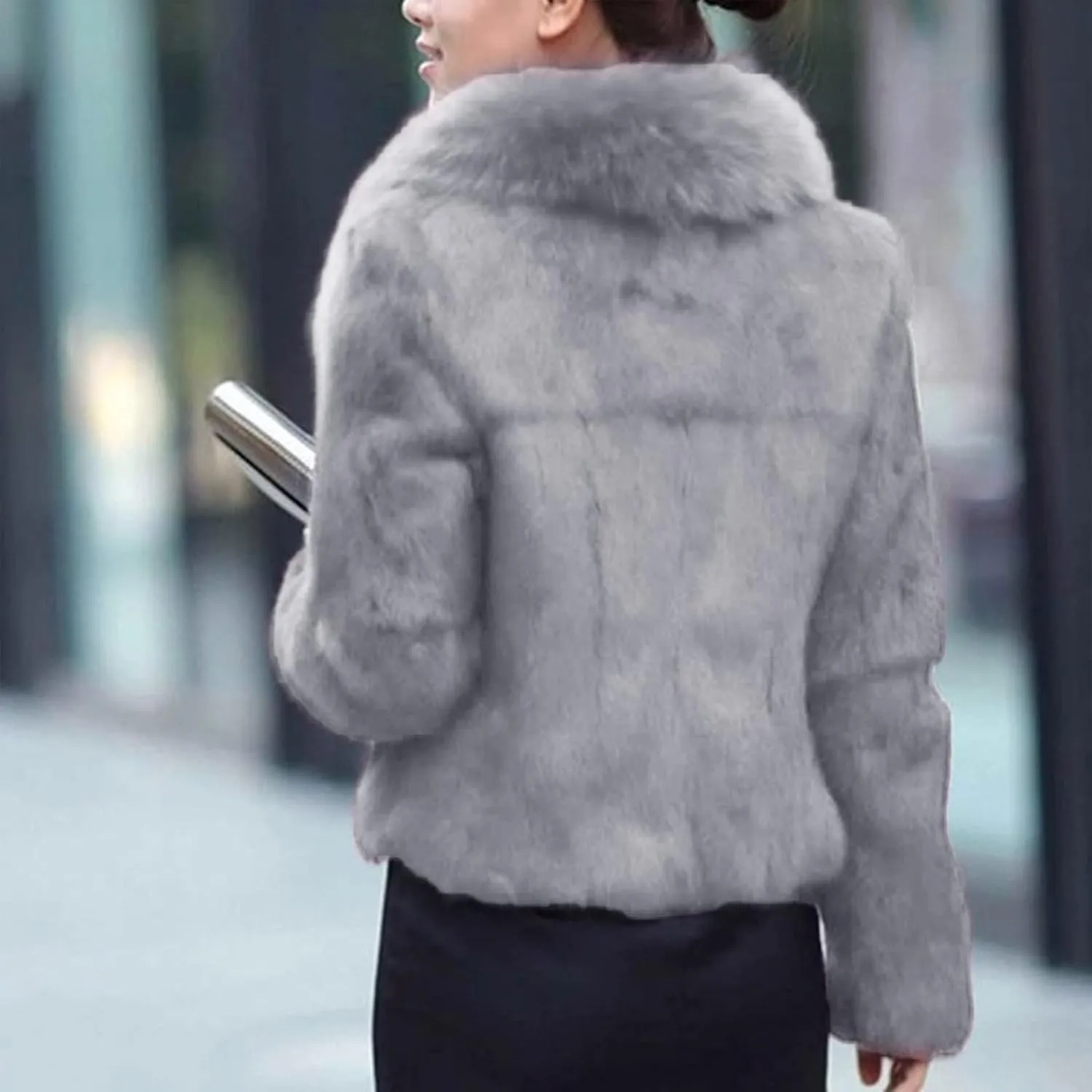 LCMTWX Winter Coat Women Long Furry Women Long Jacket Faux Sleeve Short Warm Women's Coat Vintage Parka Shaggy Jacket Coats