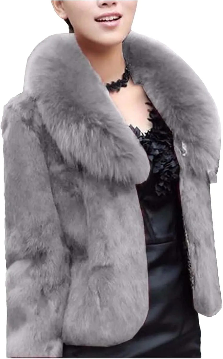 LCMTWX Winter Coat Women Long Furry Women Long Jacket Faux Sleeve Short Warm Women's Coat Vintage Parka Shaggy Jacket Coats