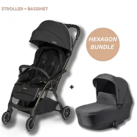 Leclercbaby Bundle Hexagon Carbon Black (Stroller   Bassinet)