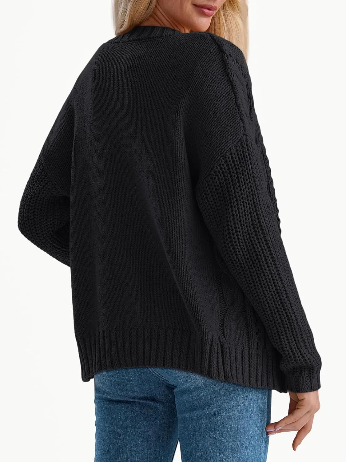 LILLUSORY Women's Cardigan Sweaters Cable Knit Crochet Cotton Fall Jackets Button Up Chunky Trendy Outfits