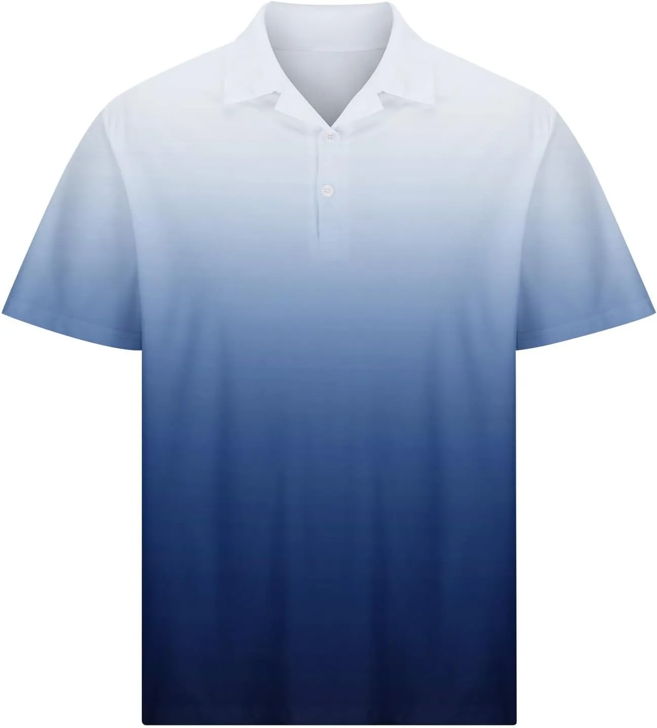 Mens Polo Shirts Short Sleeve Gradient Color Gym Workout Golf T-Shirt Casual Fashion V Neck Button Down Tops 2025