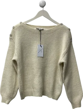 Milleniun Jewelled Cream Knitted Jumper One Size