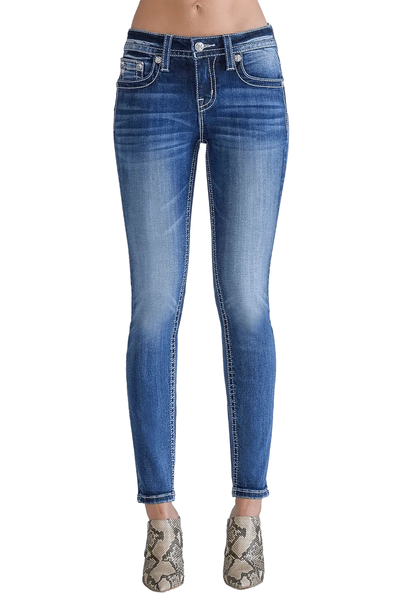 Miss Me Women's Mid Rise Boot Cut Jeans