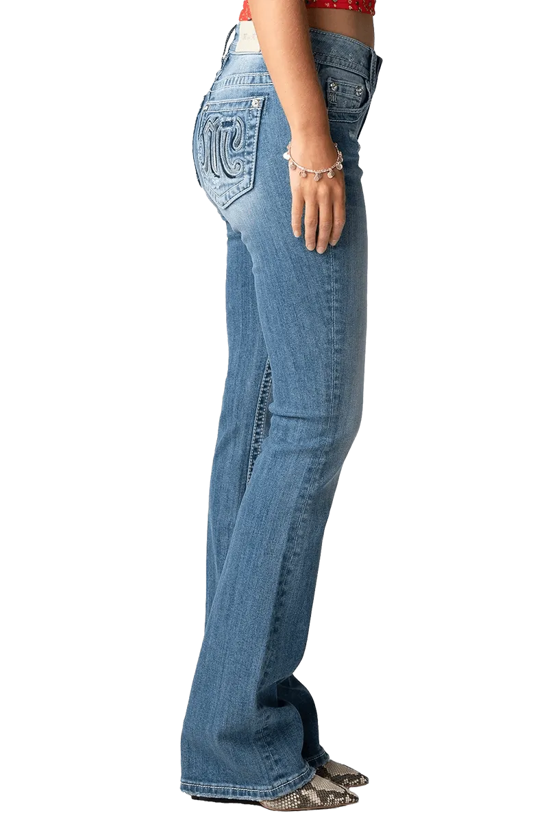 Miss Me Women's Torn M Life Bootcut Jeans