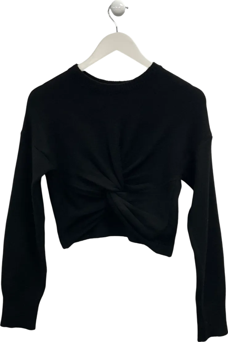 NA-KD Black Twist Front Knitted Jumper UK S
