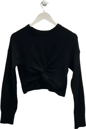 NA-KD Black Twist Front Knitted Jumper UK S