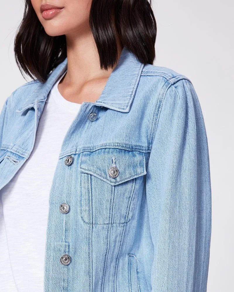 Paige - Rowan Denim Jacket with Puff Sleeves in Santee