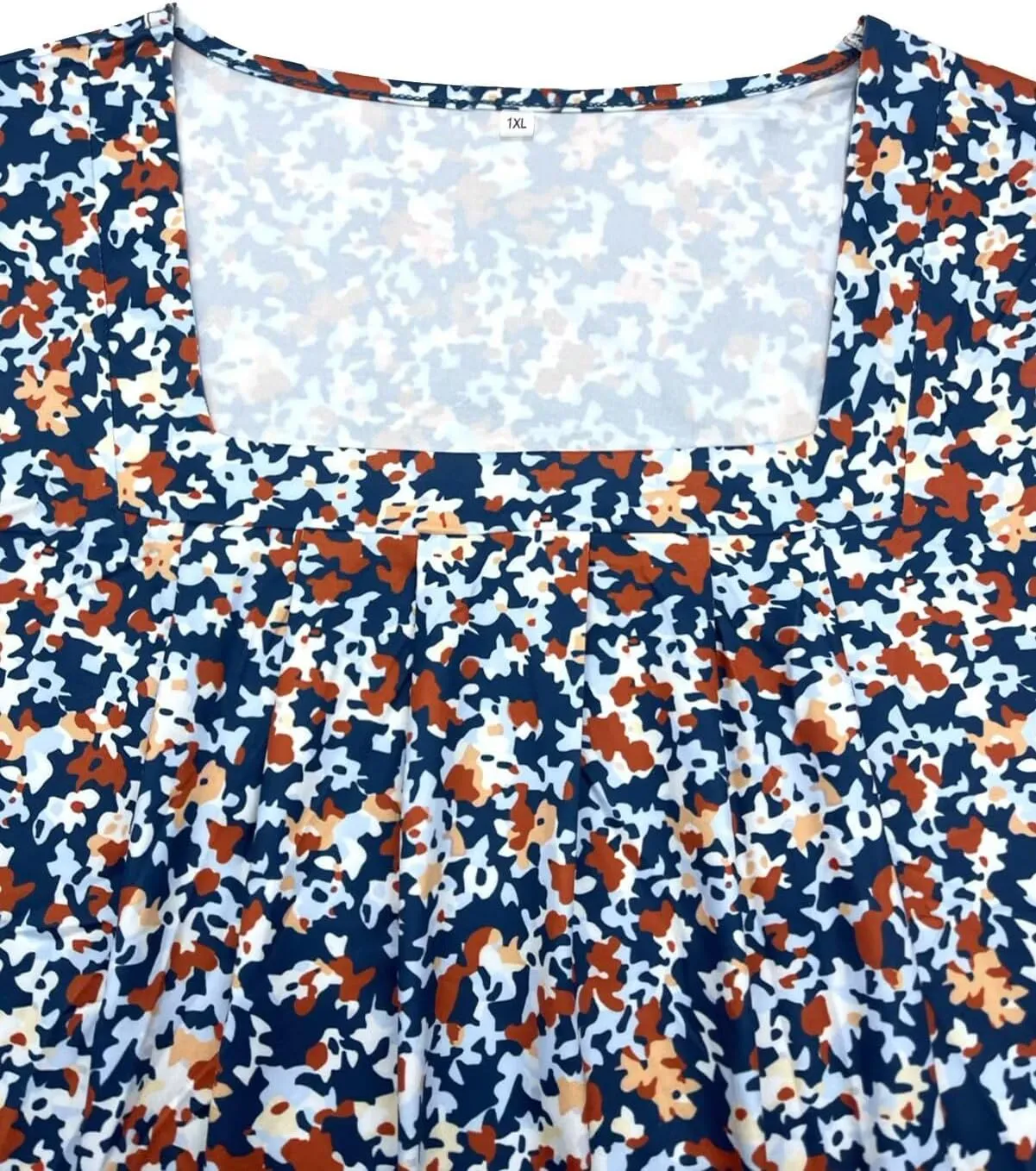 Plus-Size-Tank-Tops for Women Summer Pleated Square Neck Tunics Trendy Casual Floral Print Sleeveless Shirts 1X-5X