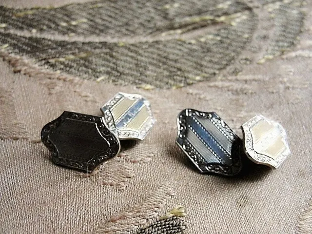 Quality Vintage 1920s ART DECO Gentlemens Pair of Mens Cuff Links Mens Jewelry Gentlemens Cufflinks