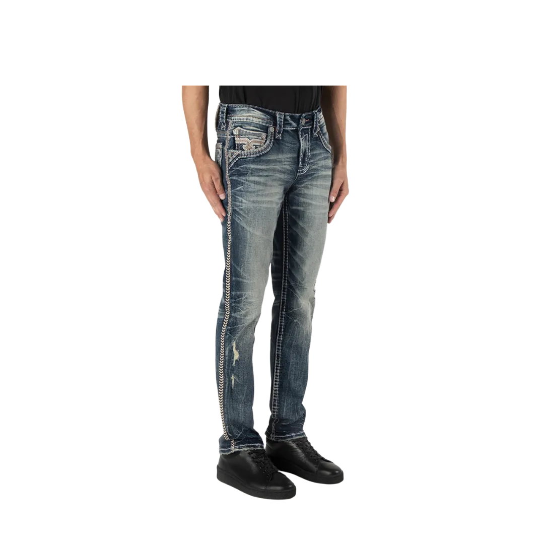 Rock Revival Men's Seth Alt Straight Cut Vintage Blue Jeans