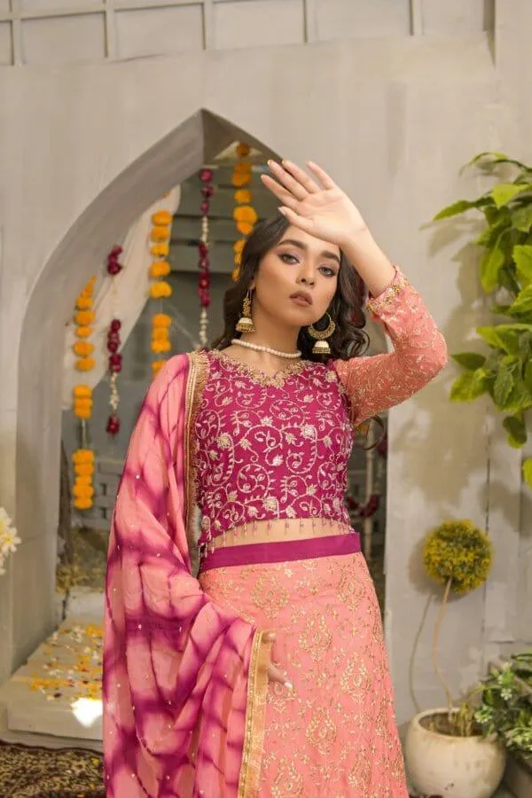 Rubys Couture - Embroidered Lehenga with Embroidered Choli  - Marjaan