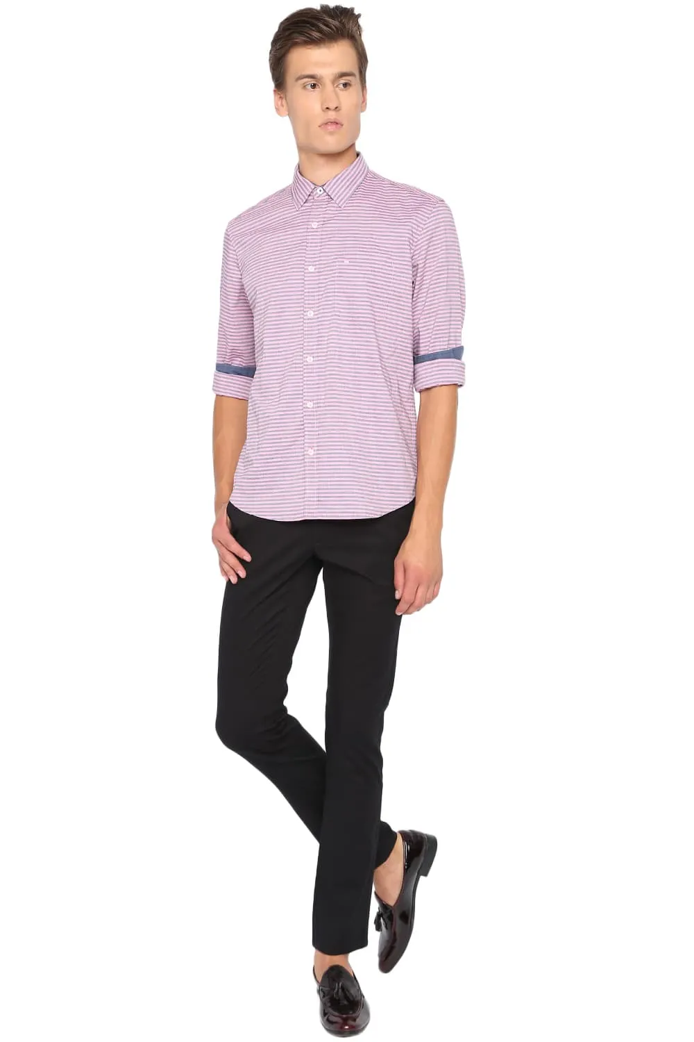 Slim Fit Weft Striped Shirt