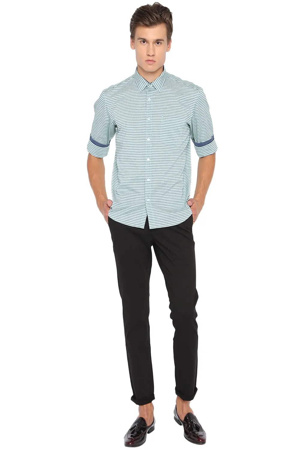 Slim Fit Weft Striped Shirt