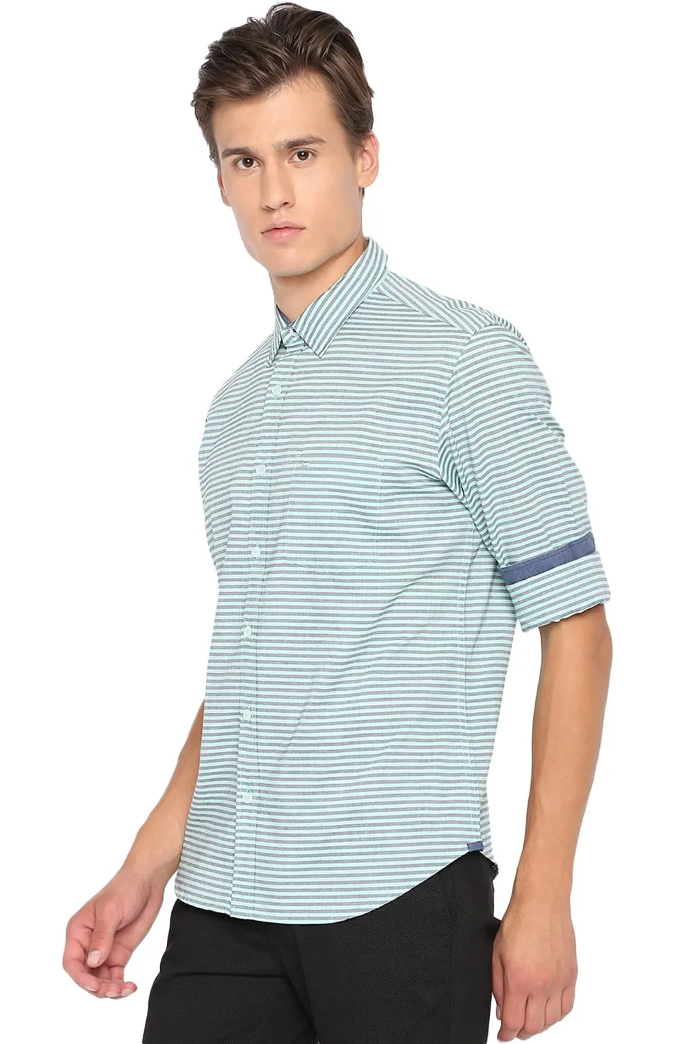 Slim Fit Weft Striped Shirt