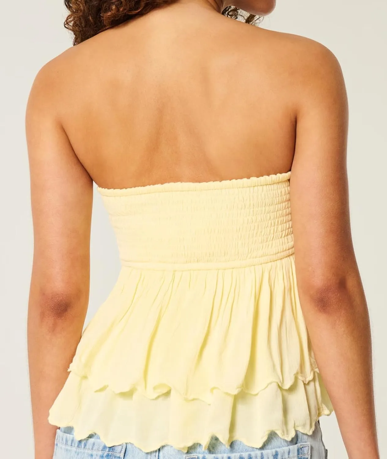 Summer Strapless Floral Print Babydoll Bandeau Tube Tops for Women Sleeveless Halter Y2k Going Out Tops