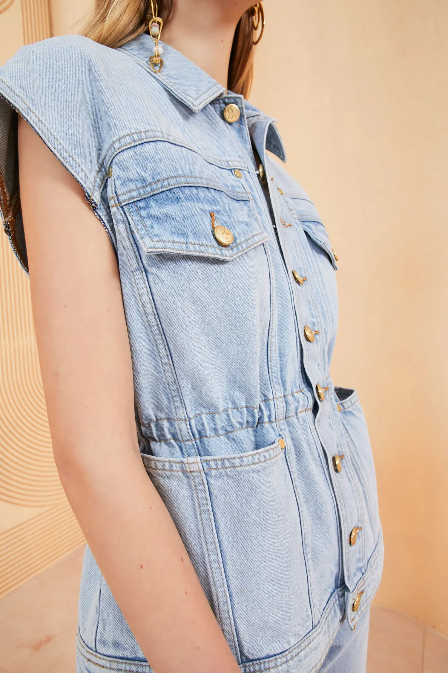 Ulla Johnson - The Odette Vest in Glacier Wash