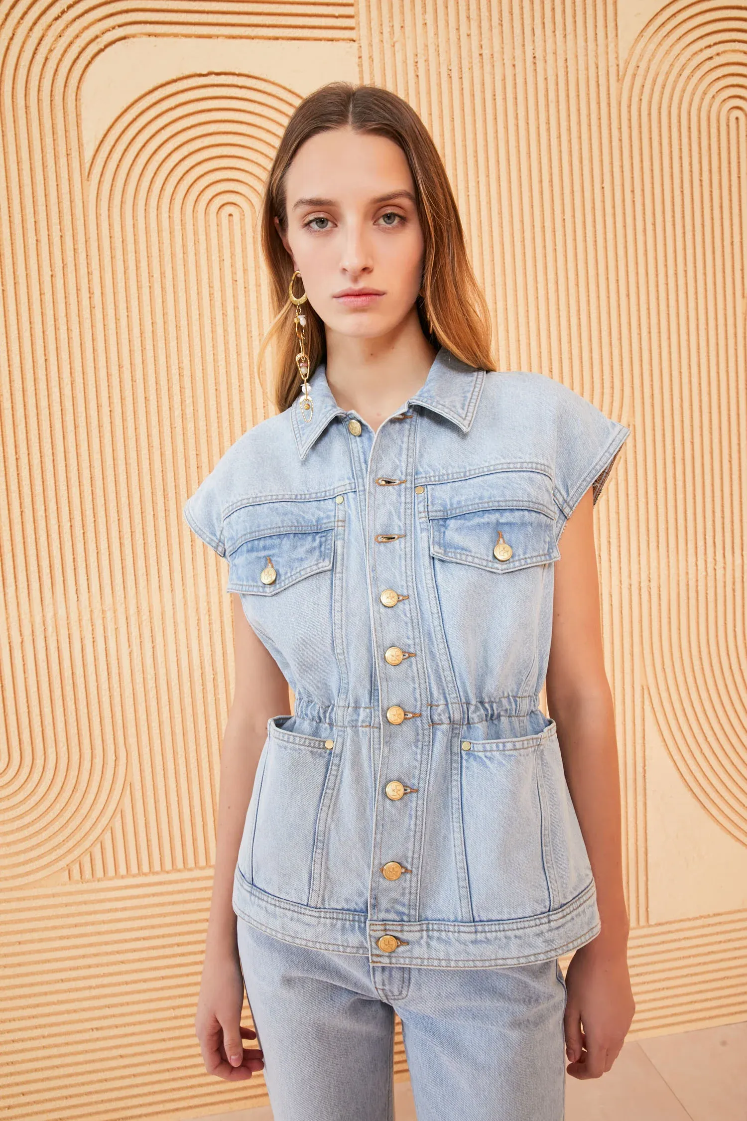 Ulla Johnson - The Odette Vest in Glacier Wash