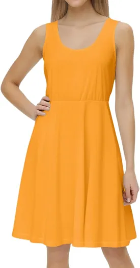 Women's Summer Dresses Scoop Neck Sleeveless A-Line Ribbed Knit Above Knee Tank Dress